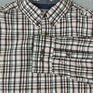 Cody James Western Apparel‎ Mens 2XL Plaid Brown Button Up Long Sleeve Shirt